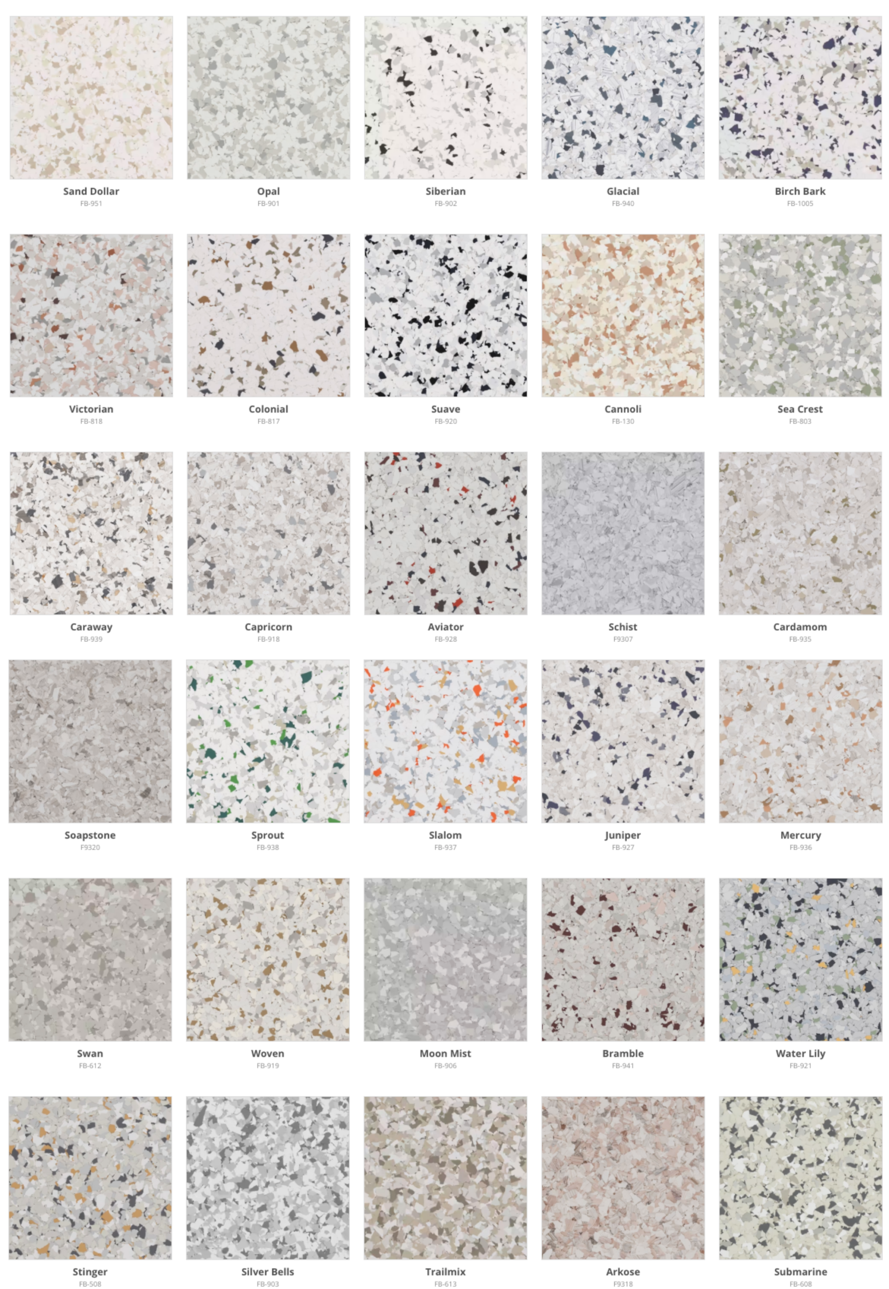 Light neutral epoxy flake floor color options for garage floors in Kelowna, BC