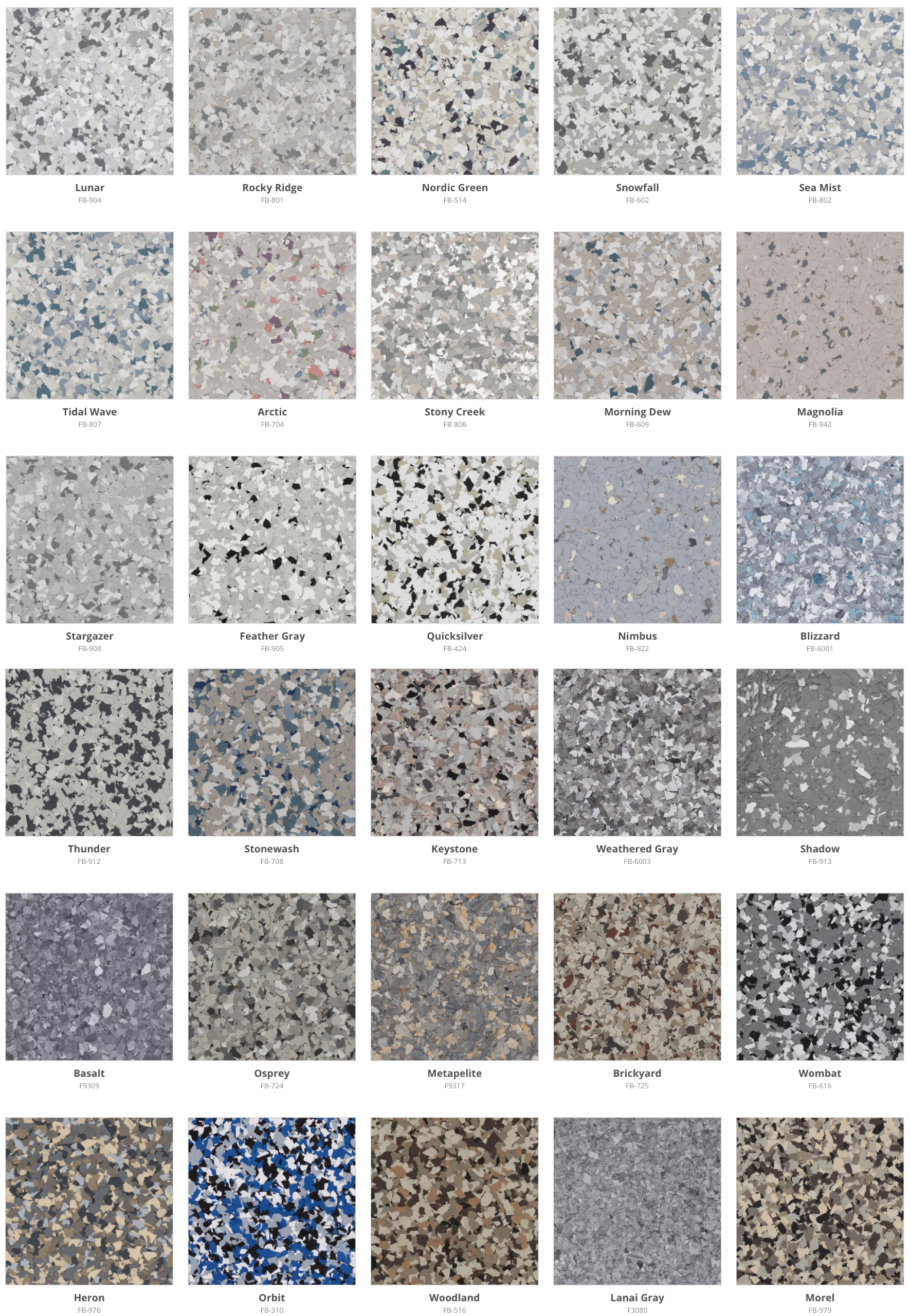 Cool gray epoxy flake blends for polyaspartic garage floor coating in Kelowna