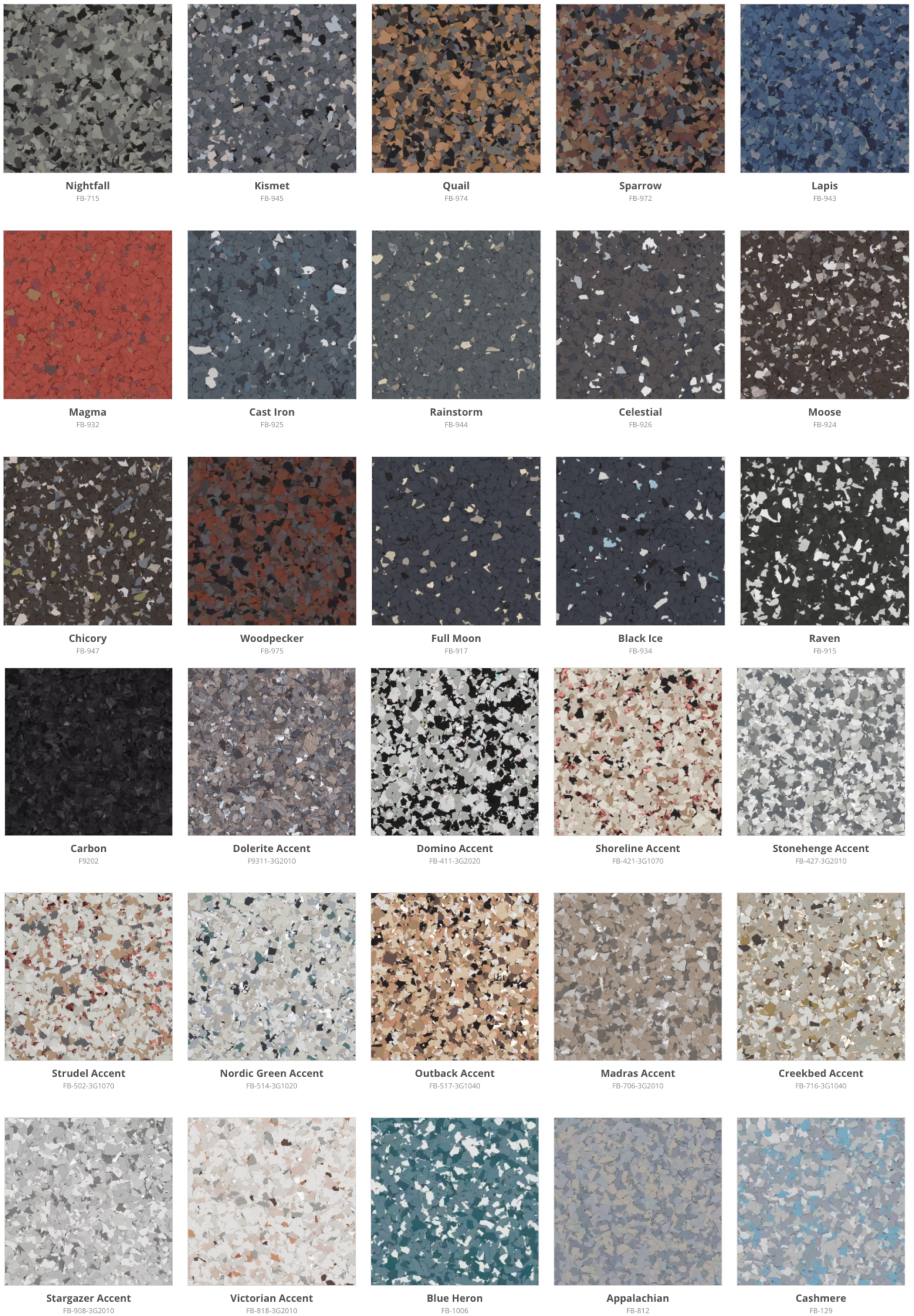 Dark epoxy flake floor colors for polyaspartic garage floor coating in Kelowna, BC