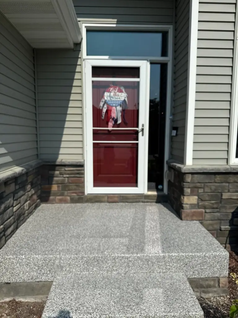 IronRock flake coating on exterior concrete