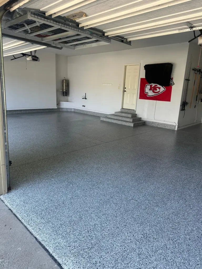 Completed project: IronRock flake coating on a garage floor