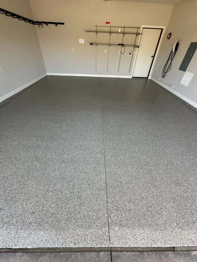 Completed project: IronRock flake coating on a garage floor