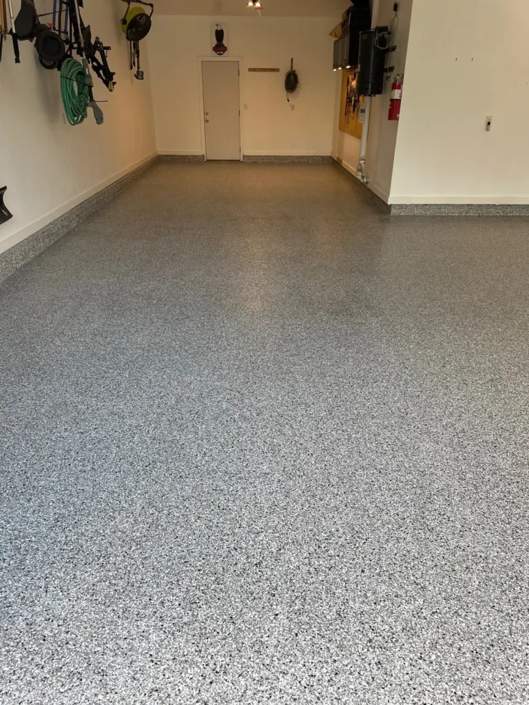 Completed project: IronRock flake coating on a garage floor