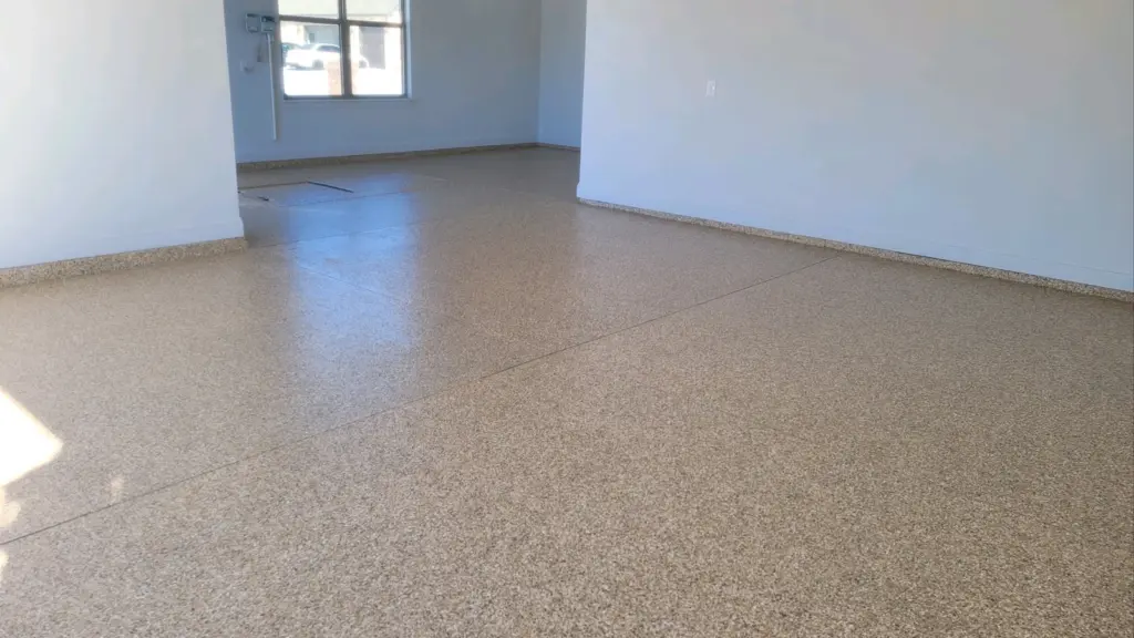 IronRock flake coating on a garage floor