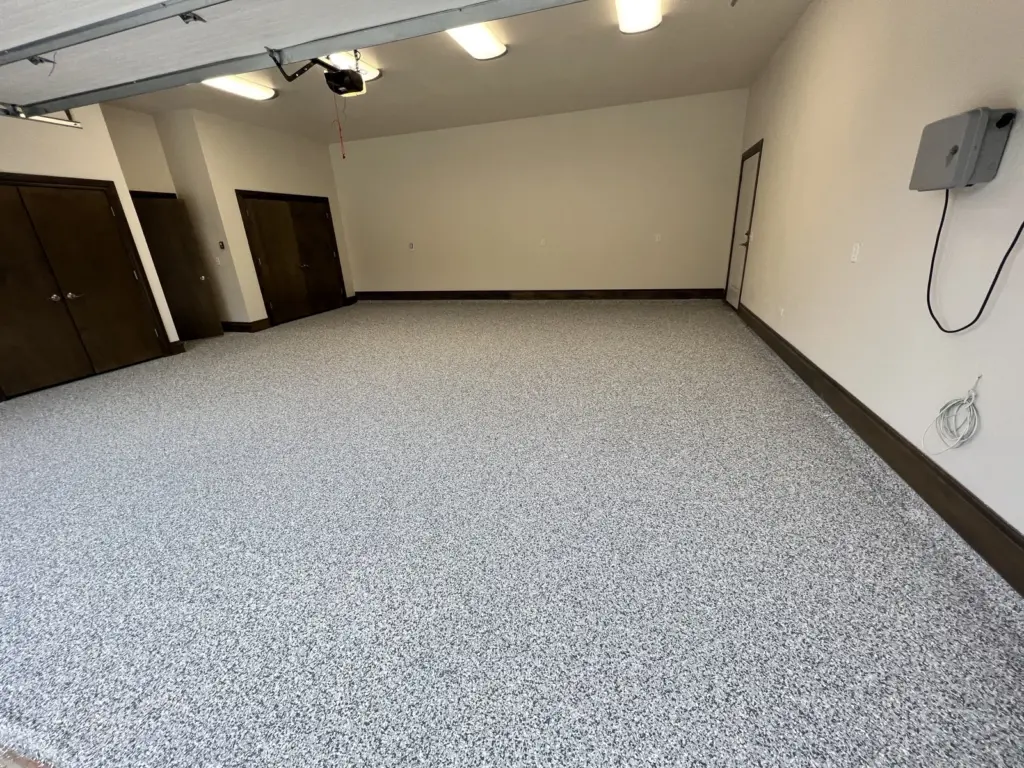 IronRock flake coating on a garage floor