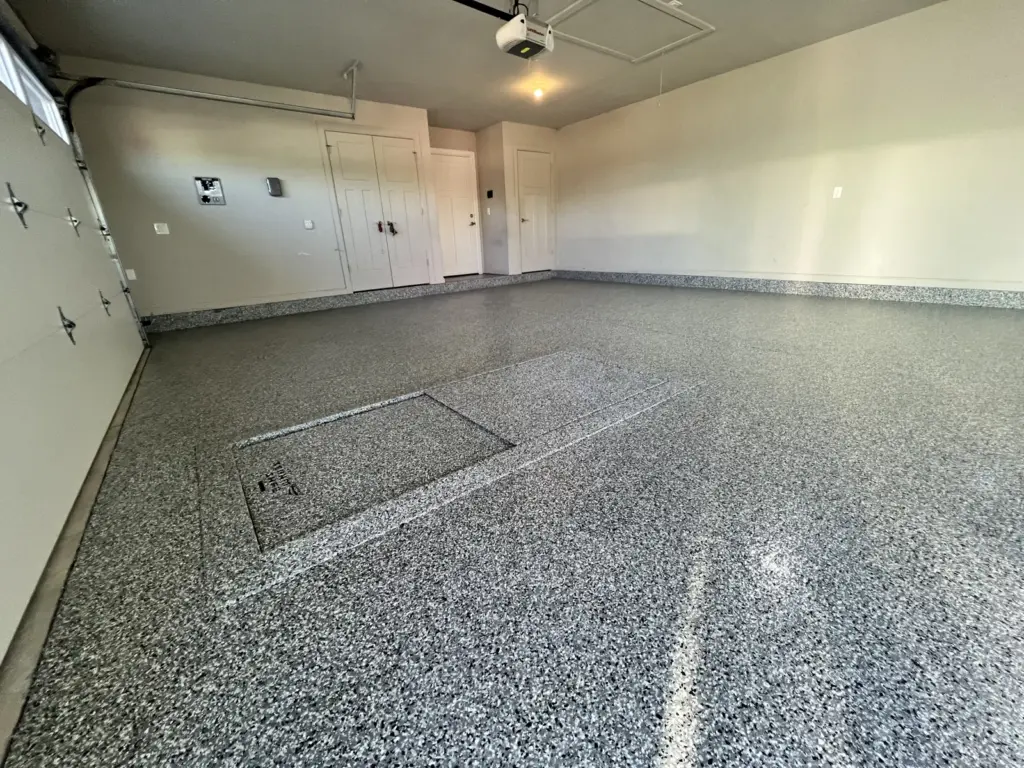 IronRock flake coating on a garage floor