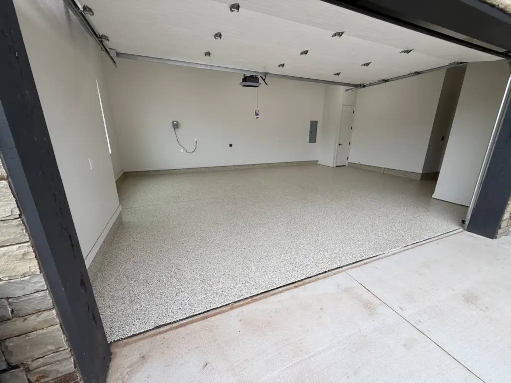 IronRock flake coating on a garage floor