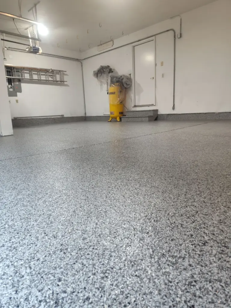 IronRock flake coating on a garage floor