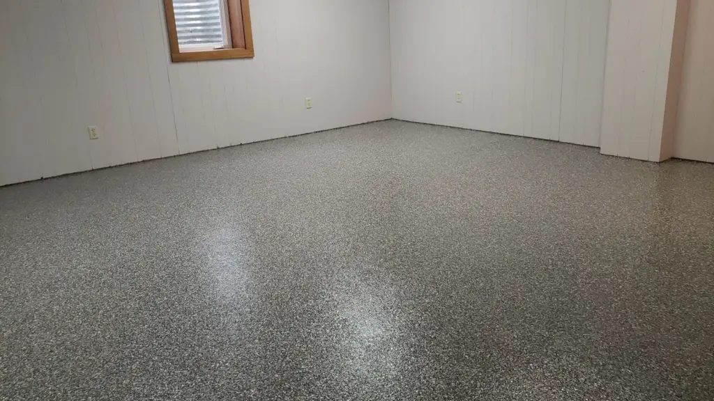 IronRock flake coating on a garage floor