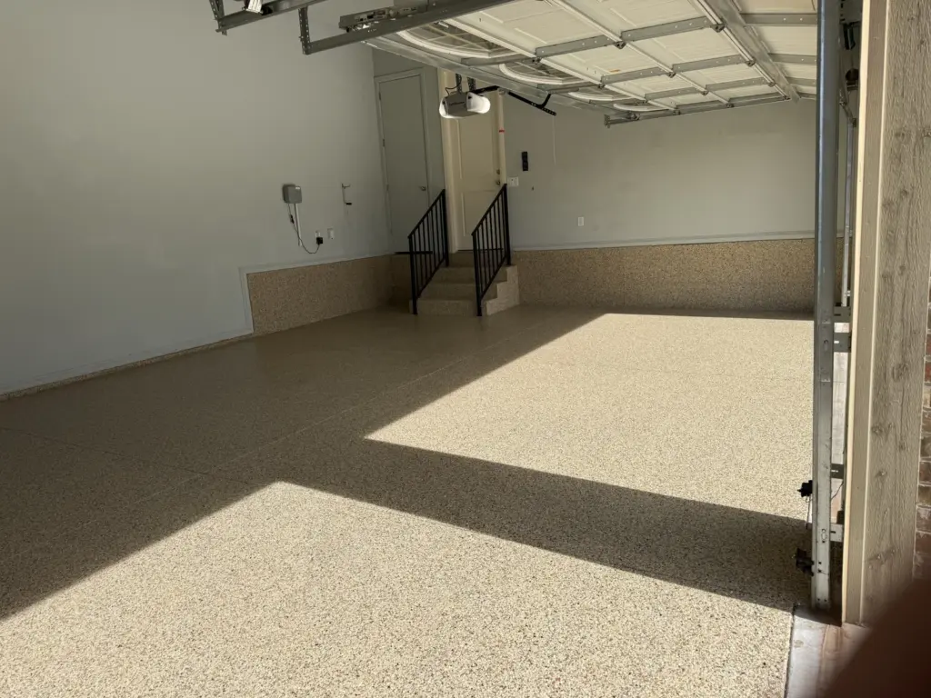 IronRock flake coating on a garage floor