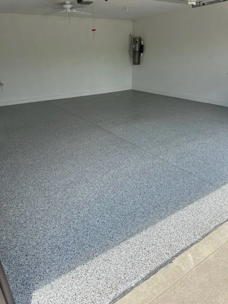 IronRock flake coating on a garage floor