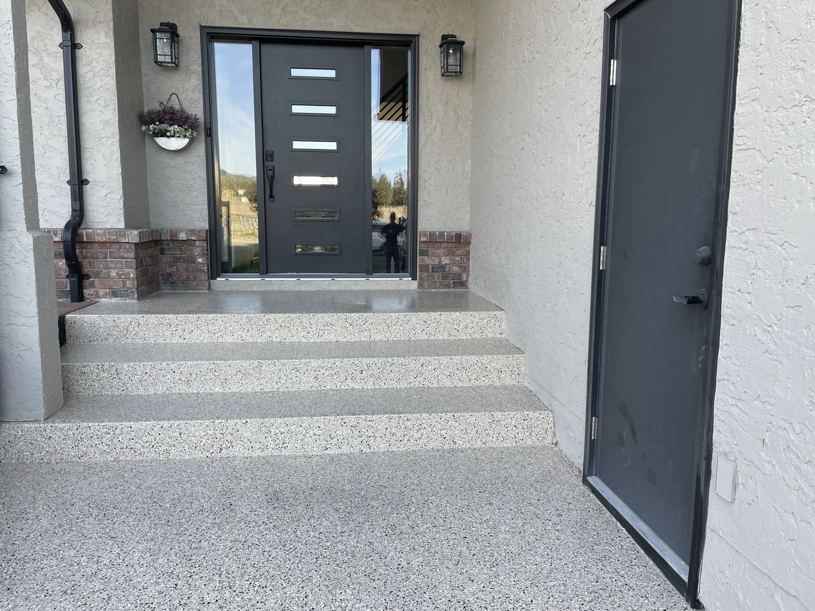 Shoreline flake patio and entry steps installed by IronRock