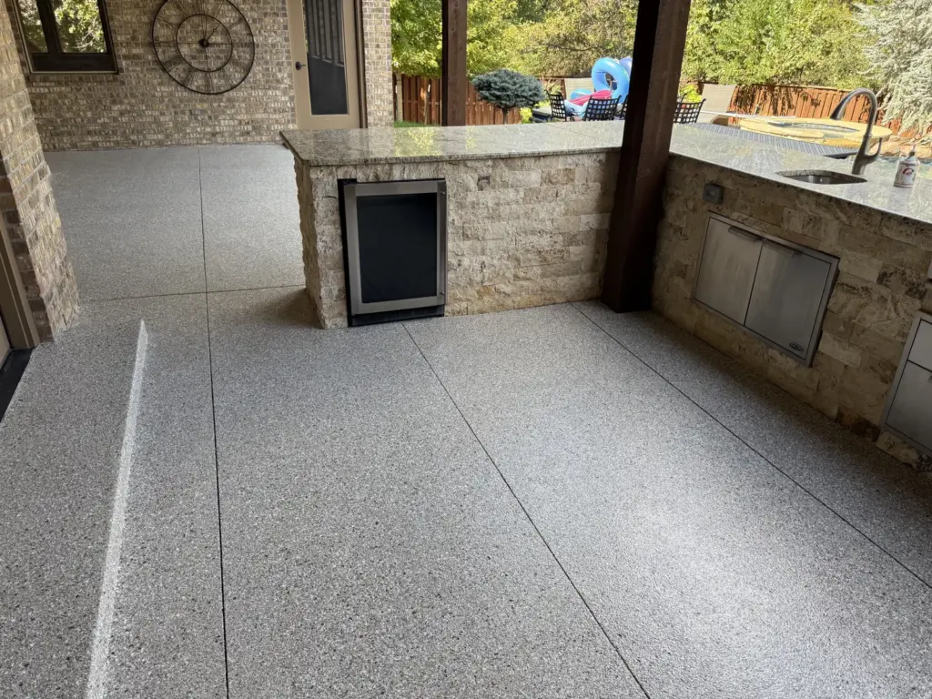 Completed project: IronRock flake coating on exterior concrete