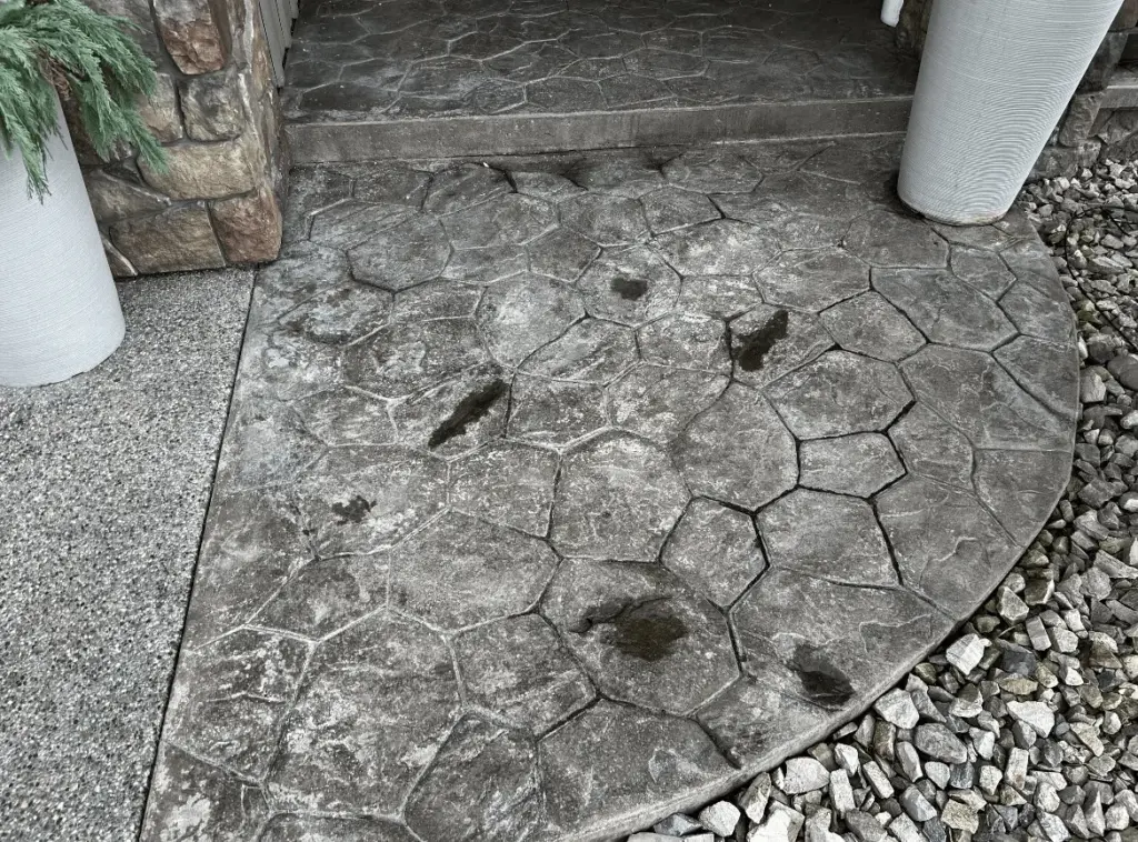 Before the project: Concrete recolouring and sealing by IronRock